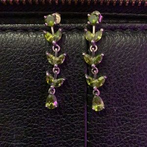 peridot drop earrings